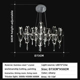 Modern Luxury Crystal Chandelier LED Starry Crystal Chandelier for Villa Parlor Bedroom Living Room Firefly Ceiling Chandeliers