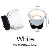 7W COB Downlight Anti-glare Indoor Lighting Multi-functional Home Lighting Multi-scene Use