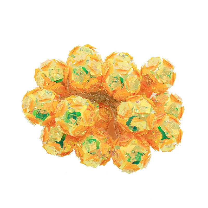 40/20/10 LEDs Laser Dream Rose Flower String Lights Christmas Decorations for Home Outdoor Holiday Lighting Wedding Party Decors