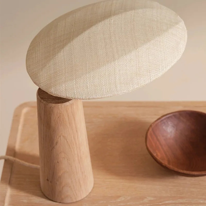 Solid Wood Bedroom Bedside Lamp Japanese Wooden Fabric Floor Light Home Decoration Desk Light Wabi Sabi Mood Light for Home Decr