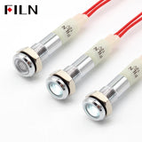 6mm mini 12v 24V LED Metal indicator light flat pilot light signal lamp red green blue orange white with 20cm cable