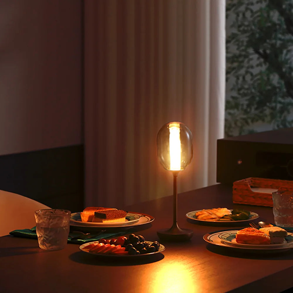 LED Table lamp for Restaurant Bedroom Rechargeable Wireless Touch Lamp Camping Candle Creative Lamp Warm Light Desk Lamp