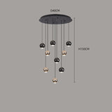 Modern Home Decor LED Lights Pendant Light Lamps for Staircase Chandeliers for Living Room Hanging Light Indoor Lighting