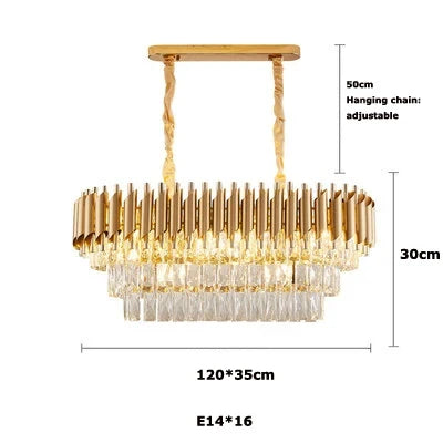 Modern round square layered crystal chandelier black gold luxury Led ceiling lamp living room main lamp villa foyer lighting