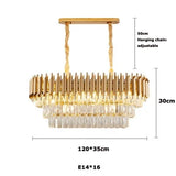 Modern round square layered crystal chandelier black gold luxury Led ceiling lamp living room main lamp villa foyer lighting