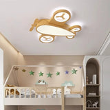 Children's Room Airplane Ceiling Lights Log Color LED Helicopter Light Nordic Modern Lamp Warm Youth Room Bedroom Chandelier