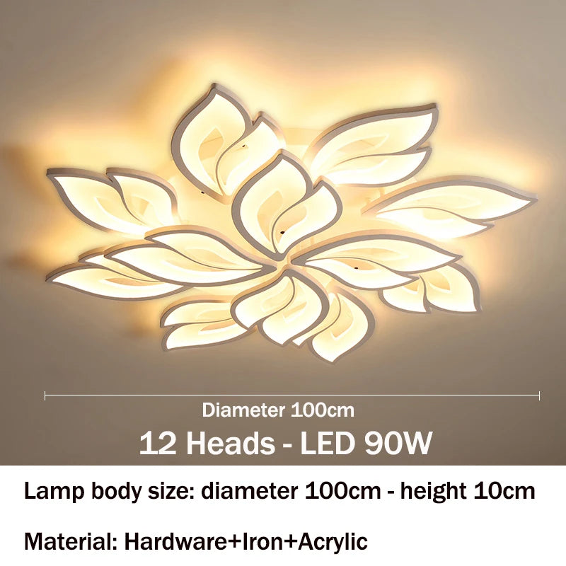 Modern LED Ceiling Chandeliers Light for Living Dining Room Bedroom Ceiling Lamps  With Remote Control Dimmable Lights Fixtures