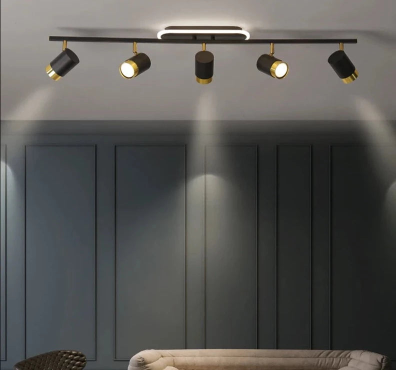 Simple Long Black Gold White New Modern LED Chandelier Lights Living Dining Room Spotlight Bedroom Hallway Lamps Indoor Lighting