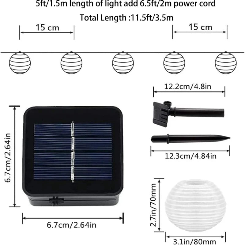 6m Solar Outdoor Light Garland Solar Lantern Garden Lamp String Lighs Waterproof Soalr Lamp Garden Garland Sunlight Garden Decor