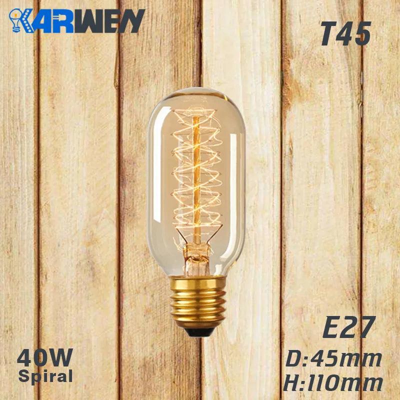 Edison Bulb E27 Incandescent Retro Lamp 40W 220V ST64 A19 T45 T10 G80 G95 Antique Vintage Bulb Edison Lamp filament Light bulb