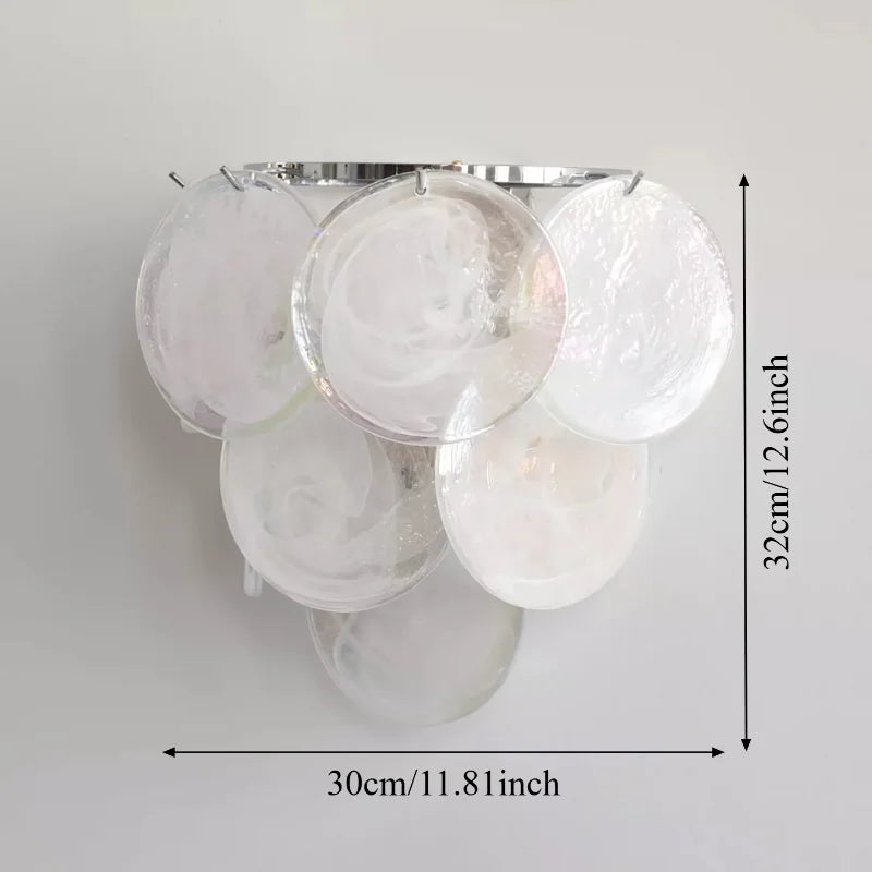 Italian Murano Glass LED Wall Lamp - Luxury Decorative Sconce Light Fixture for Bedroom Bedside, Living Room & Restaurant