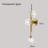3 Heads Blue Glass Ball Postmodern Wall Lamp For Bathroom Living Room Bedside Sconce Light Fixtures House  Decoration Lighting