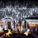 Solar Meteor Shower Lights Outdoor Meteor Lights 10Tubes Waterproof LED Falling Raindrop Christmas Halloween Fairy String Lights