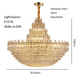 LED Luxury Light Fixture Lustre Crystal Ceiling Chandeliers Hanging Lamps Modern Decor High-end Home Appliance for Dining Room