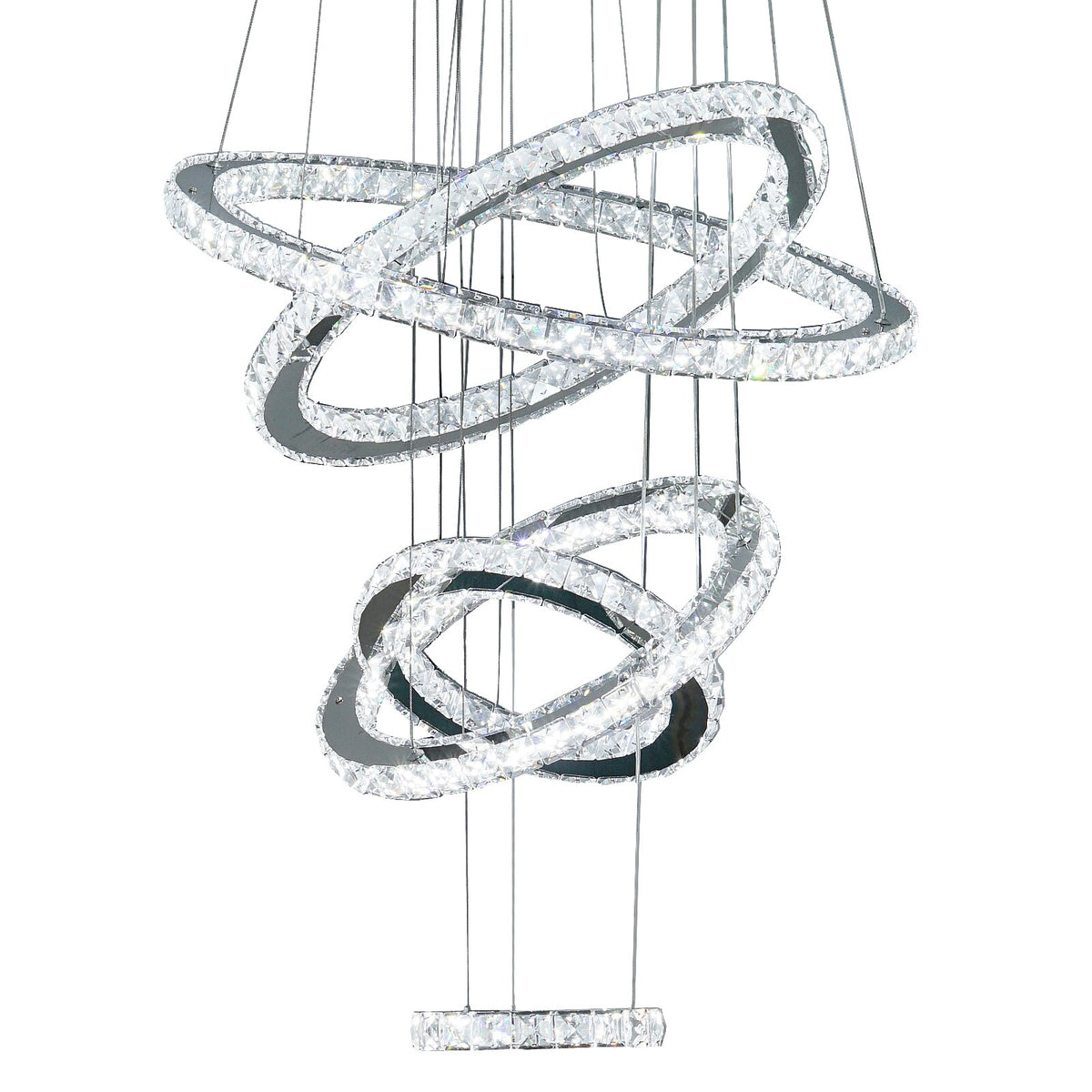 Modern Luxury Led Crystal Chandelier Hanging Lighting Crystal Lustre Pendant Lamparas Ceiling Fixtures Luminaire for living room