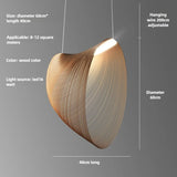 Modern Minimalist Wabi-Sabi Style Wooden Pendant Light Suitable Living Room Bedroom Dining Room Nordic Designer Decorative Lamp