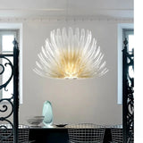 Designer Agave Murano Glass Chandelier Living Room Bedroom New Milan Vintage Gold Flowers Pendant Light with Leaf Vila Lobby