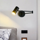 Modern Long Arm Wall Lights Gold Black White Metal Rotatable Foyer Bedside Reading Room Lamp E27 Bulb Drop shipping
