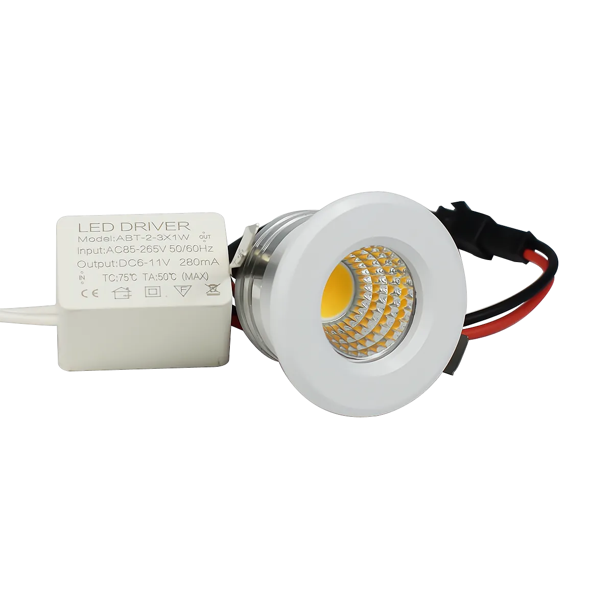 Mini LED Spot Downlights COB 3W 270lm 110V 220V Dimmable Cabinet Light Black White Silver Finish Aluminum Cut Hole 30mm