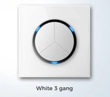  Universal Round Tempered Glass Home Wall Switch Panel LED Indicator Black/Grey/Gold/White 250V 86mm*86mm Wall Light Switch