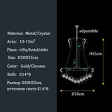 Luxury Crystal Chandeliers Villa Attic Stairs Lighting Lustre Decorate Indoor Living Room Loft Ceiling Pendant Lights Fixtures