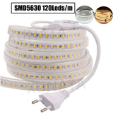 240Leds/m LED Strip SMD 5730 2835 5050 5630  220V 240V Waterproof LED Tape Rope Light RGB Warm White Home Decoration Lighting
