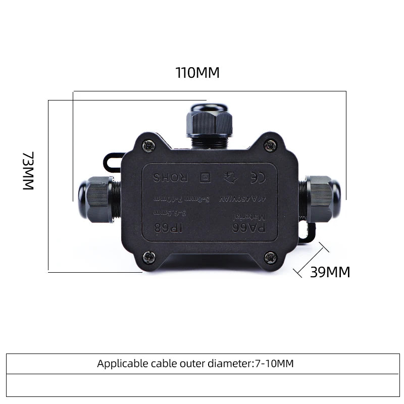 IP68 Waterproof Submersible Junction Box - Weatherproof Outdoor Cable Connector & Electrical Box for Underwater & Garden Use