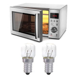 2-Pack 15W E14 High-Temperature Incandescent Bulbs (300°C) - Clear Glass Pygmy Light Bulbs for Ovens, Refrigerators & Salt Lamps
