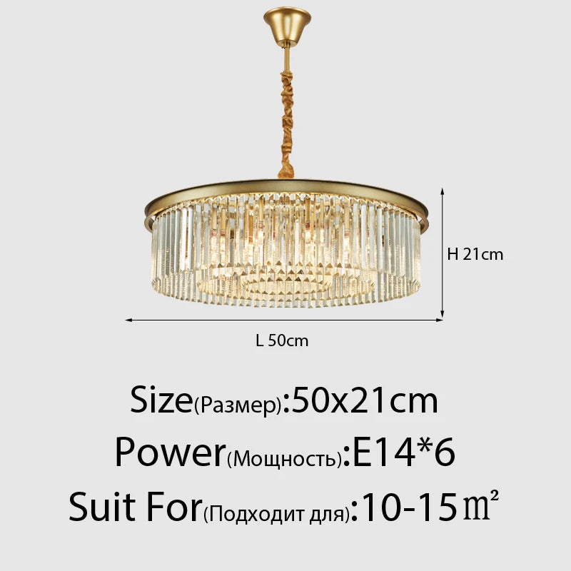 New Modern LED Crystal Chandelier American Living Dining Room Villa Hanging Light Bedroom Ceiling Pendant Lamp Home Decor Lustre