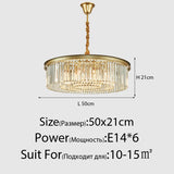 New Modern LED Crystal Chandelier American Living Dining Room Villa Hanging Light Bedroom Ceiling Pendant Lamp Home Decor Lustre