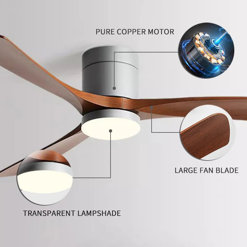 Low Floor Ceiling Fan 38/56 Inch LED Light Supports Remote Control Of Living Room, Dining Room, Bedroom, Study Room, DC Fan