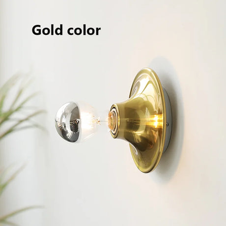 1970s UFO Wall Lamp Vintage Nostalgic Corridor Balcony Light Bedside Yellow Chrome Gold Red White Wall Lamp Decorative Sconces