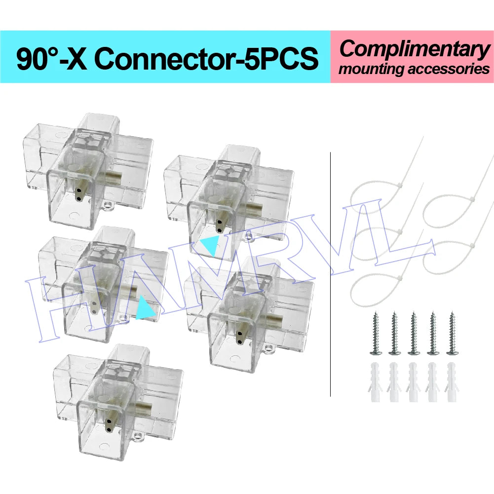 DIY Hexagon Garage LED Tube Accessories & Connector Set (110-240V) - Suspension Wire Cable Kit for Honeycomb Workshop & Barber Shop Lighting