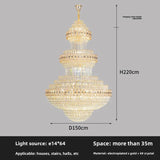 Double-Storey House Living Room Chandelier Hollow And Luxurious Modern And Retro Crystal Lamp-Style Multi-Story Villa Hall Light