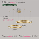 Nordic modern chandelier simple ring light led pendants round lamps