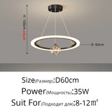 2025 New Pendant Light Lusters For Living Room Chandelier Modern Creative Circle Ring Bedroom Lamps Restaurant Ceiling Luminaire