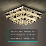 Modern Luxury Crystal LED Chandelier For Living Room Bedroom Dining Room Kitchen Ceiling Lamp Silver Chrome Remote Control Light