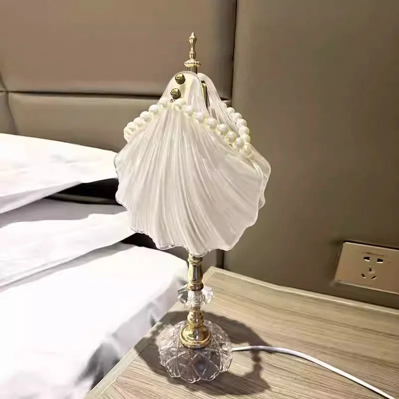 Sun Moon Bay Modern Light Luxury Crystal Bedroom Bedhead Desk Lamp French Cream Style Premium Night Light