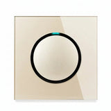Modern 2-Way Pass Through Light Switch - Gray Glass Panel with LED Indicator