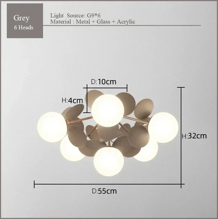 Modern Full Spectrum Ceiling Light - Colorful Bubble Lamp for Living Room