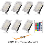 For Tesla RGB LED Lights Bulbs Kit Atmosphere Lamp Projector Trunk Lamp With Remote Control Car Interior for Tesla Model Y 3 X S