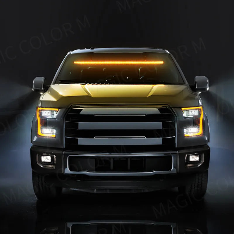 Car Strobe Lamp Bar with 96 LED 3030 Beads for Front Windshield, Traffic Signal, Emergency Flashing, and Auto Roof Top Warning Light with 12V-24