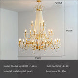 American Black Candle LED Chandelier - Luxury Crystal Pendant for Stairs