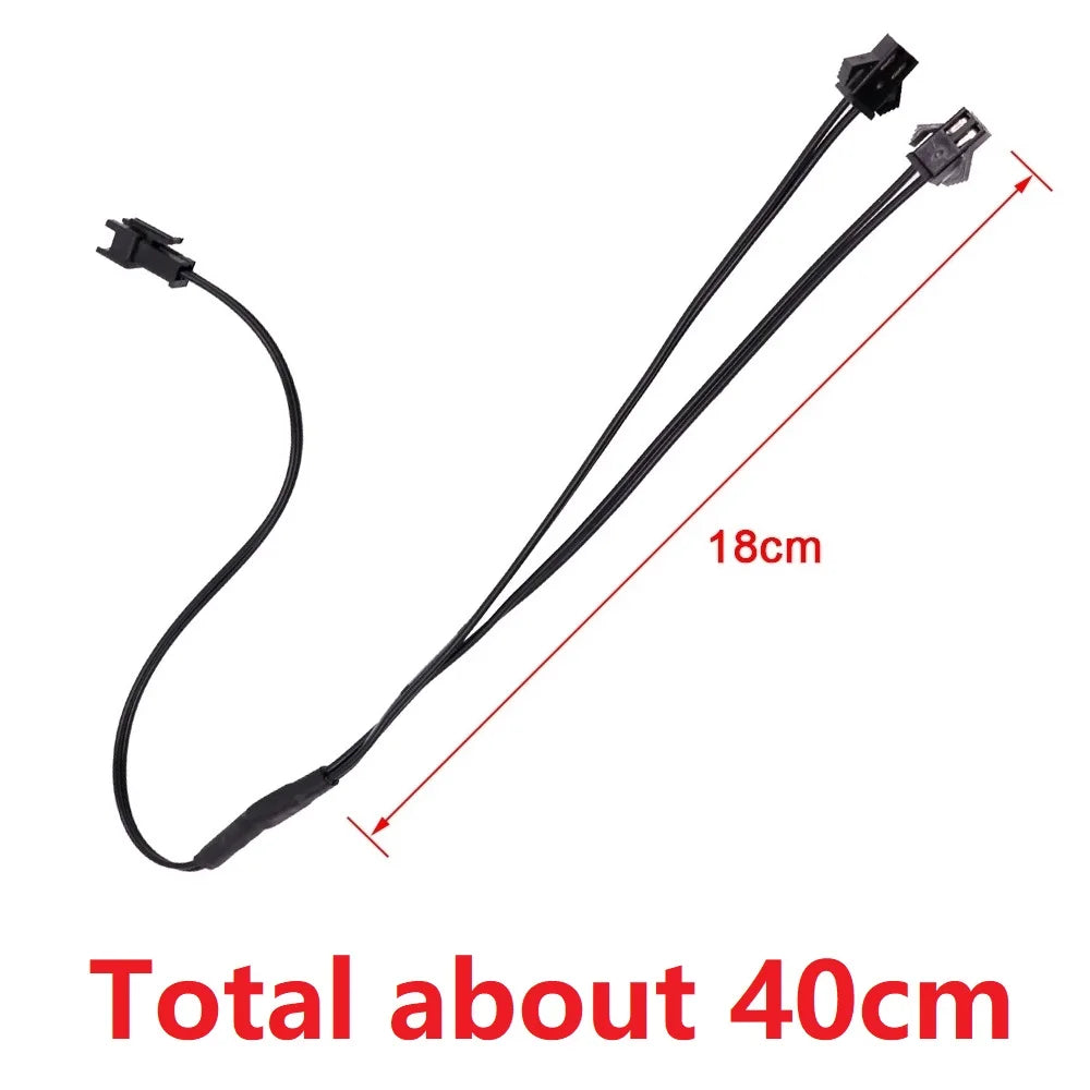 2/3/4/5-Way EL Wire Splitter Connector Cable - Multi-Channel Power Distribution Splitting Wire Lead for Neon Wire & LED Lighting Accessories