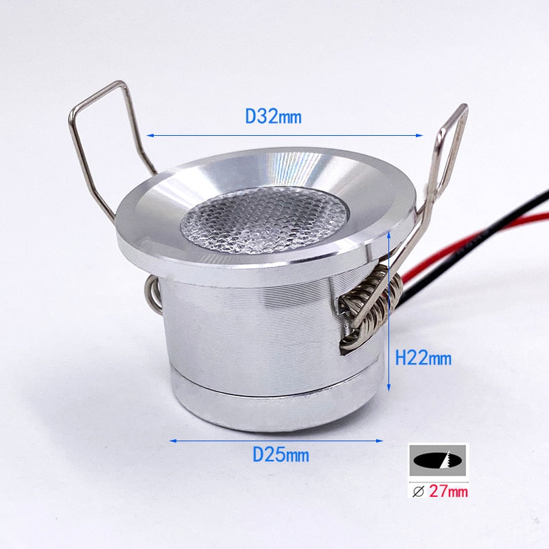 1W 30 degree embedded ceiling light DC12V small spot light bedroom kitchen cabinet jewelry display cabinet LED downlights