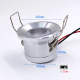 Mini 12V 1W Embedded LED Downlight Ceiling Spotlight - Small Built-in Recessed Cabinet & Bathroom Light (Silver, White, Black Shell)