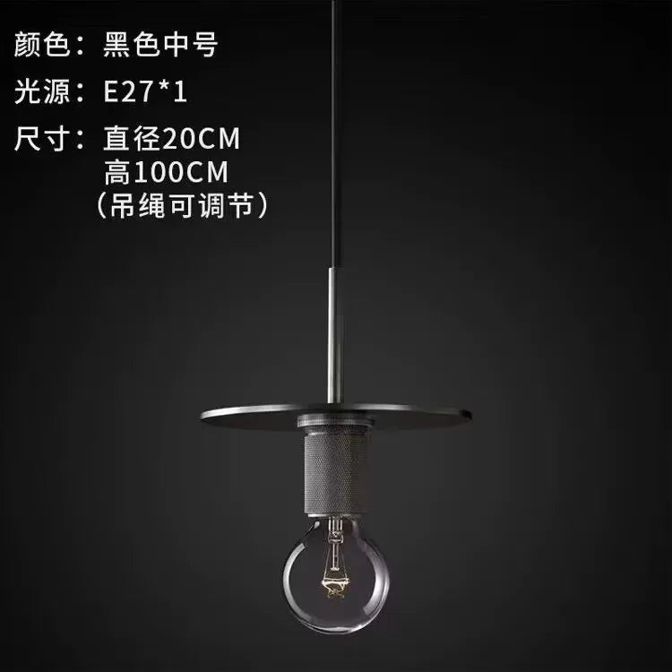 American-Style Retro Minimalist Hallway Foyer Pendant Light, Loft Industrial Style, Suitable for Restaurant, Bar, Clothing Store, Café, Single-Head Decorative Light, Light Luxury Bedside Small Pendant Lamp