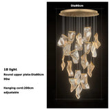 Luxury Hanging Acrylic Chandeliers for Bedroom Living Dining Room Office Hall Iron Paper Hanging Lamps Nordic Branch Chandeliers
