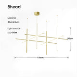 COORDINATES Pendant Light Italy Designer Tube Gold Chandeliers for Kitchen Hotel Staircase Linear scandinavian Pendant lamp