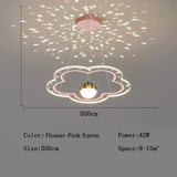 Modern Creative Star Children's Room LED Chandeliers for Bedroom Study Design Ring Lamp Home Decors Cartoon Warm Lighting Fixture